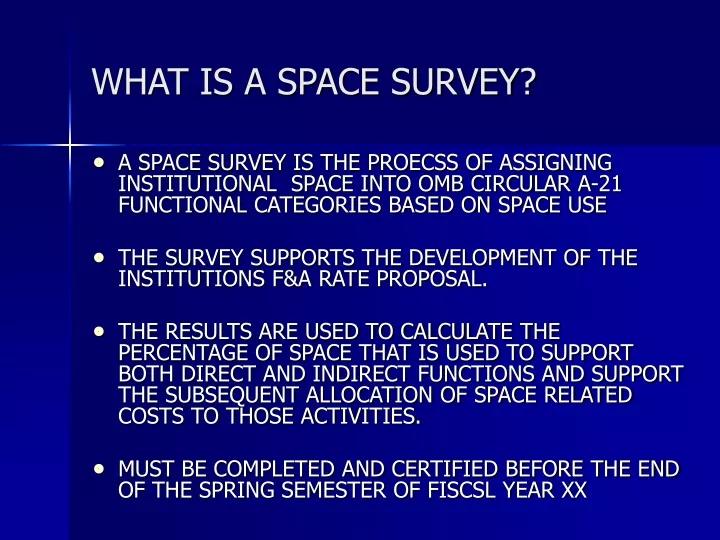 what is a space survey