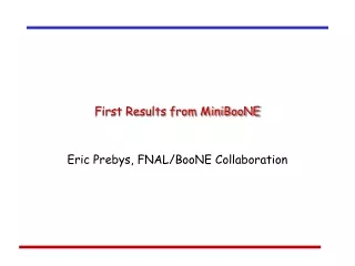 First Results from MiniBooNE