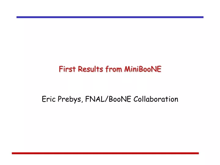 first results from miniboone