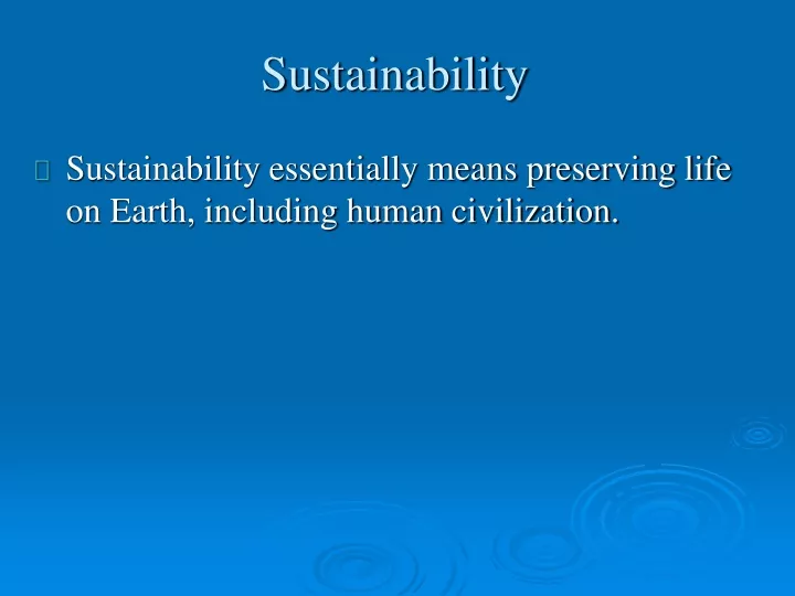 sustainability