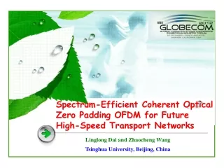 Spectrum-Efficient Coherent Optical Zero Padding OFDM for Future High-Speed Transport Networks