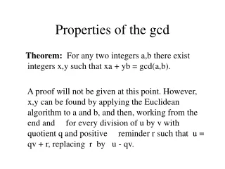 Properties of the gcd