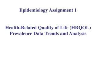 Epidemiology Assignment 1