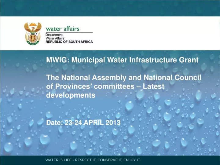 mwig municipal water infrastructure grant