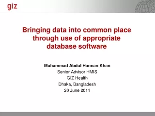 Bringing data into common place through use of appropriate database software