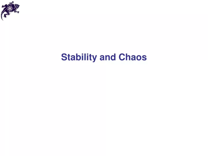 stability and chaos
