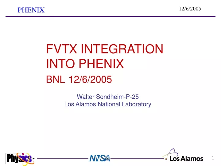 fvtx integration into phenix bnl 12 6 2005
