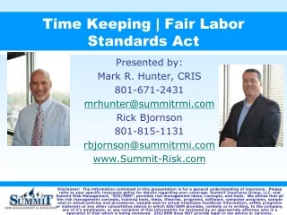 Time Keeping | Fair Labor Standards Act