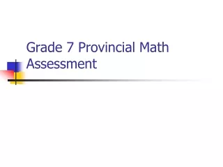 Grade 7 Provincial Math Assessment