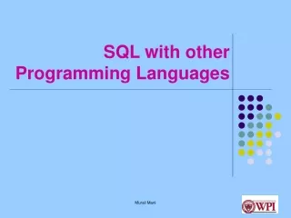 SQL with other Programming Languages