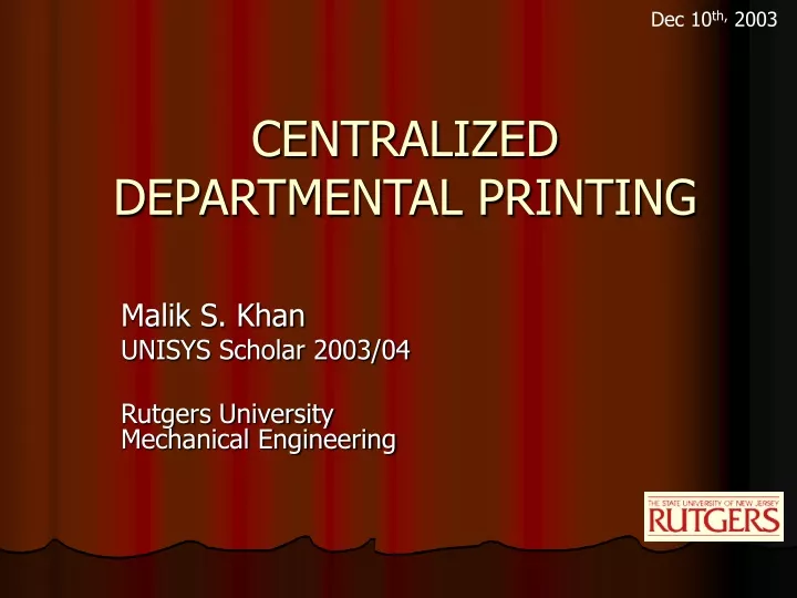 centralized departmental printing