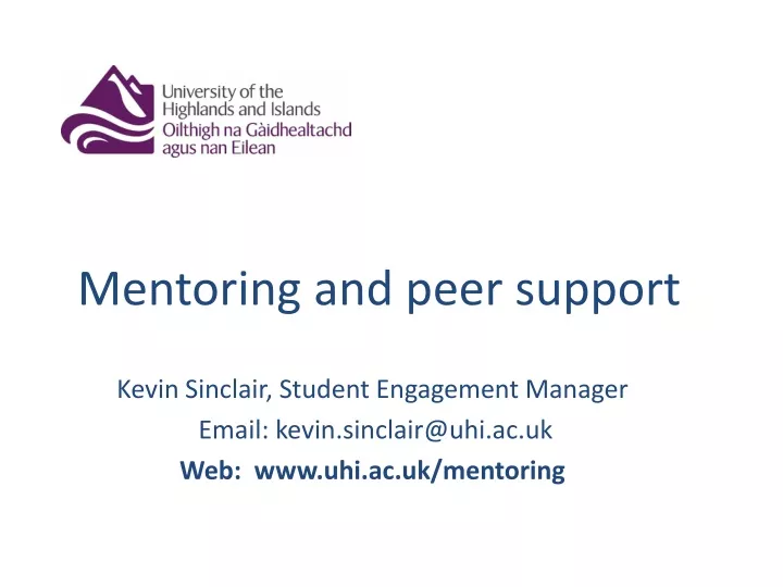mentoring and peer support