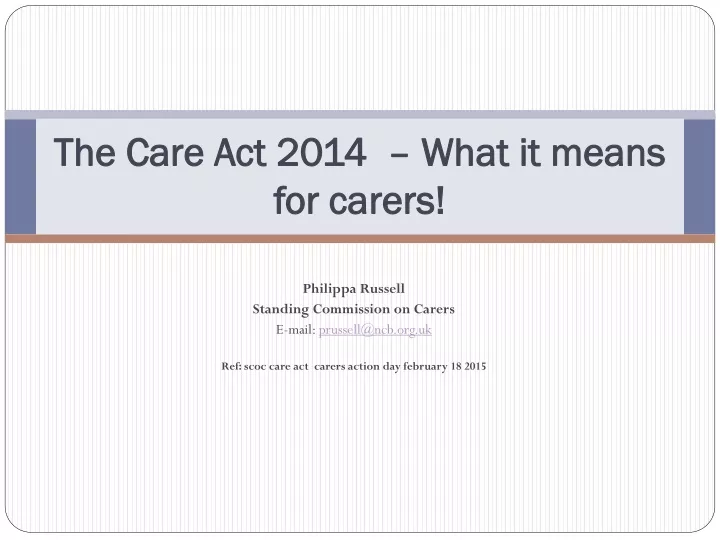 the care act 2014 what it means for carers