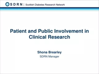 Patient and Public Involvement in Clinical Research