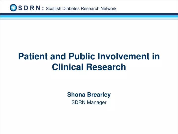 patient and public involvement in clinical research