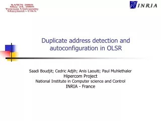 Duplicate address detection and autoconfiguration in OLSR