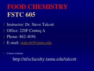 FOOD CHEMISTRY FSTC 605