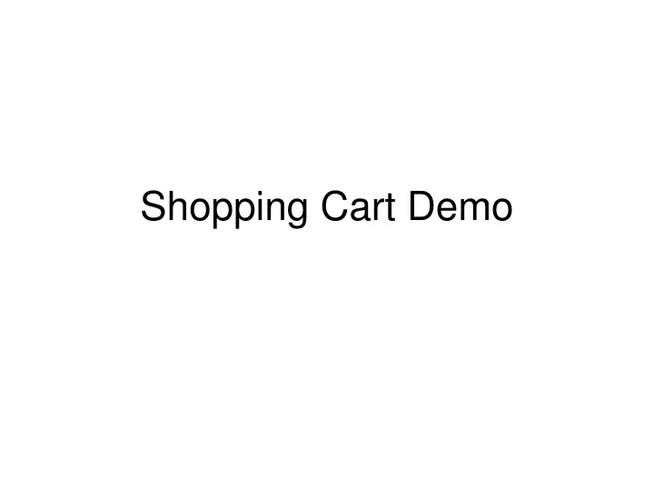 shopping cart demo