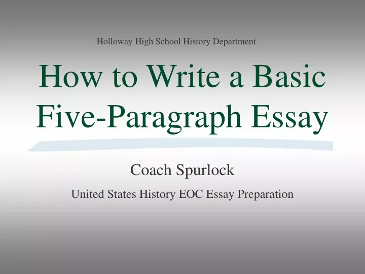 how to write a basic five paragraph essay