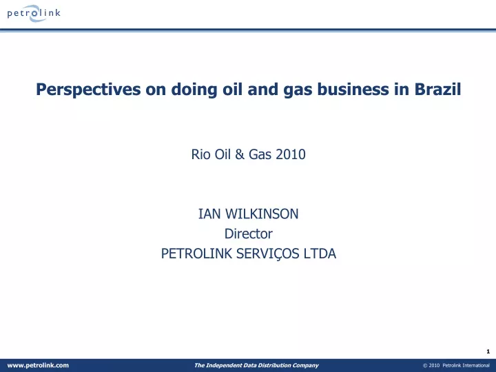 perspectives on doing oil and gas business