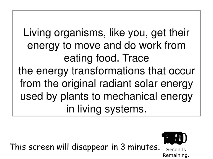 living organisms like you get their energy