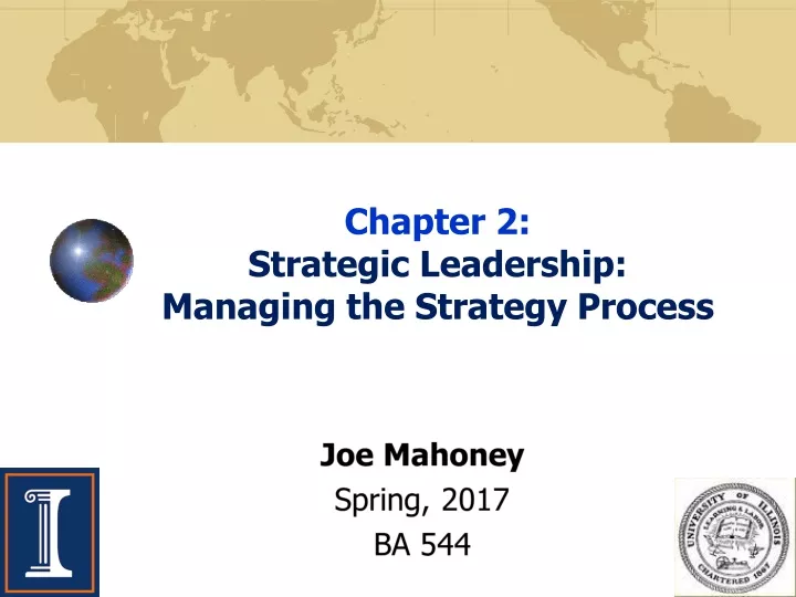 chapter 2 strategic leadership managing the strategy process