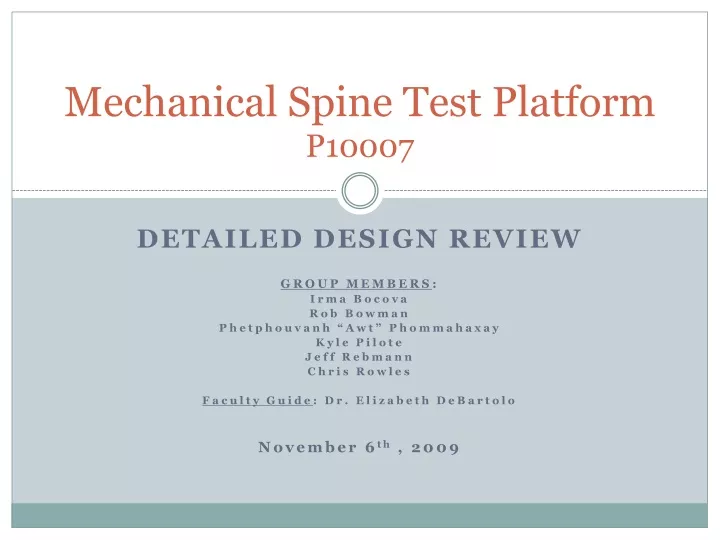 mechanical spine test platform p10007