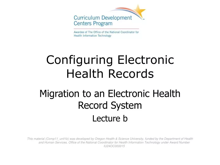 configuring electronic health records