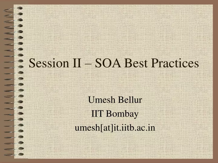 session ii soa best practices