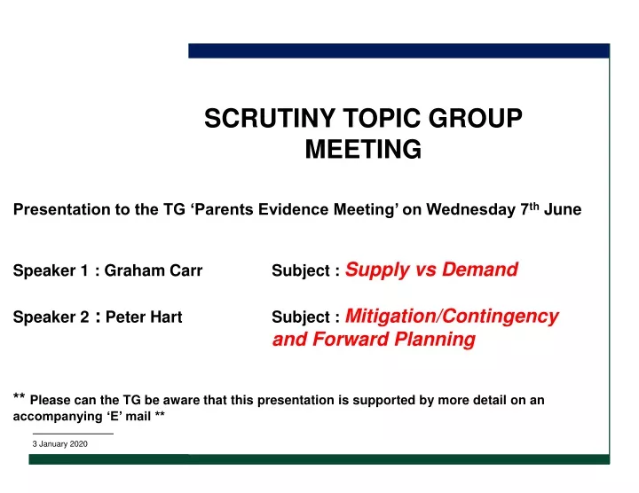 scrutiny topic group meeting