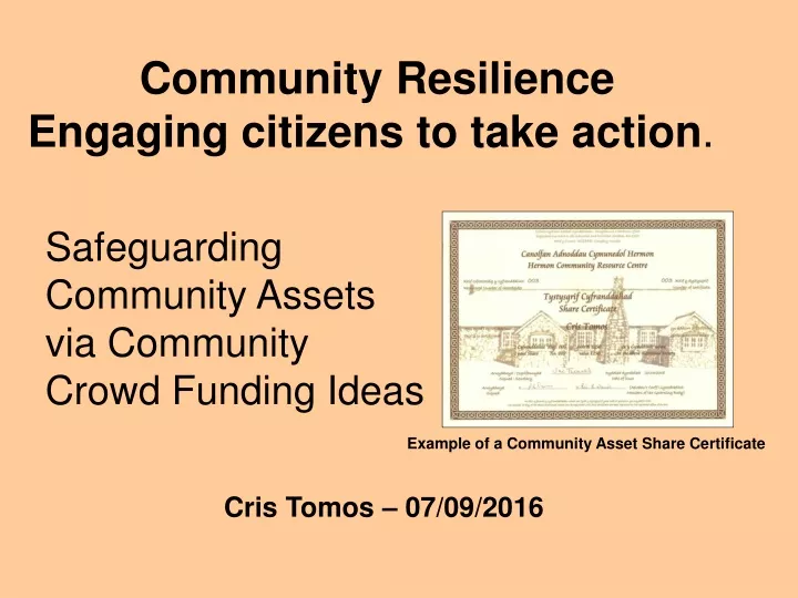 community resilience engaging citizens to take