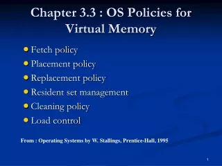 Chapter 3.3 : OS Policies for Virtual Memory