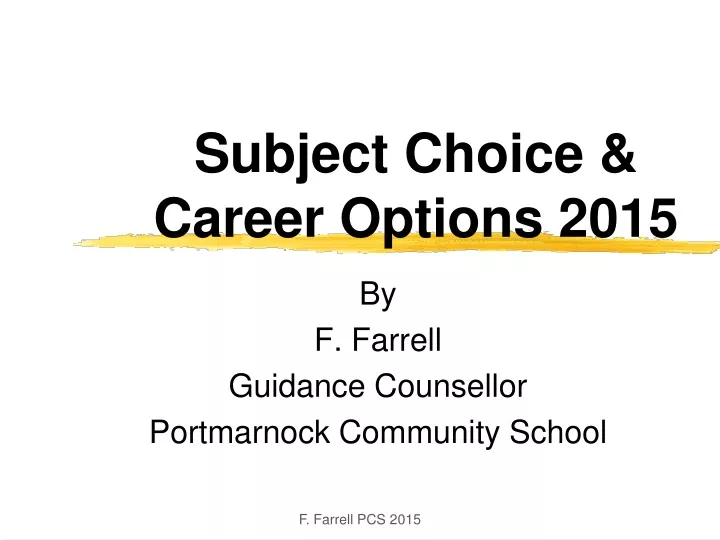 subject choice career options 2015