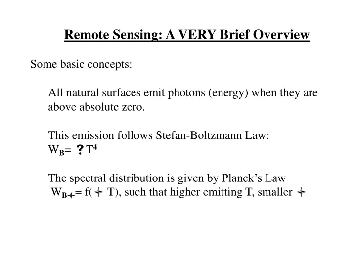remote sensing a very brief overview some basic