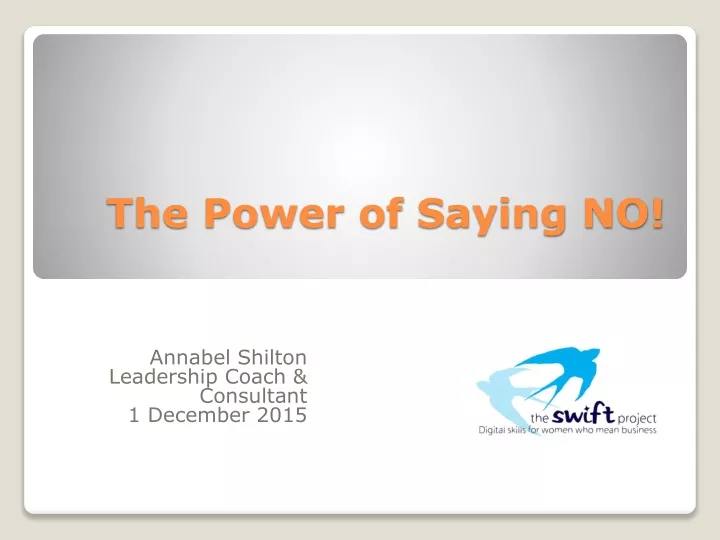 the power of saying no
