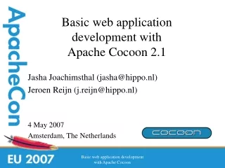 Basic web application development with  Apache Cocoon 2.1