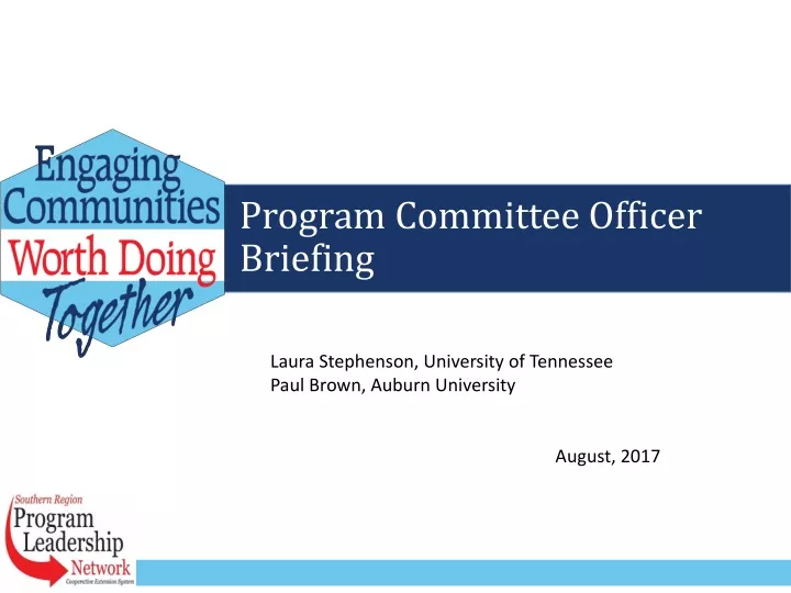 program committee officer briefing