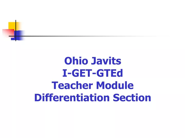 ohio javits i get gted teacher module differentiation section