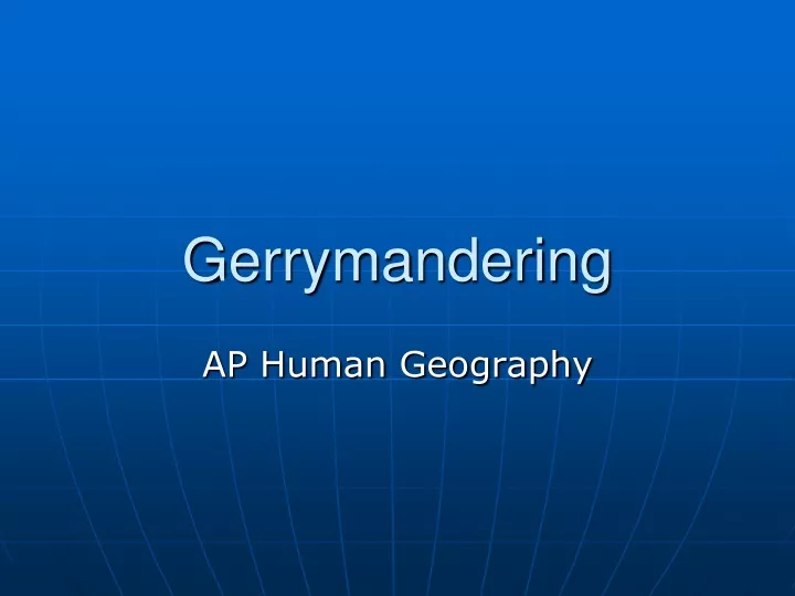 gerrymandering