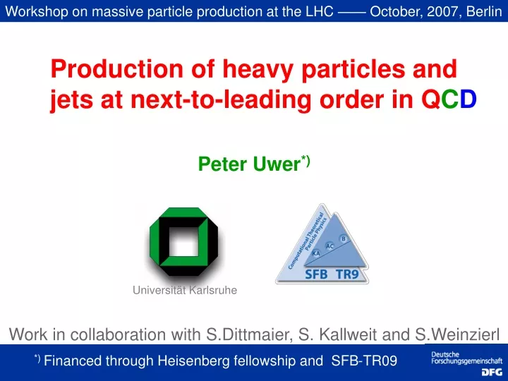 workshop on massive particle production