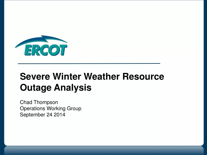 severe winter weather resource outage analysis