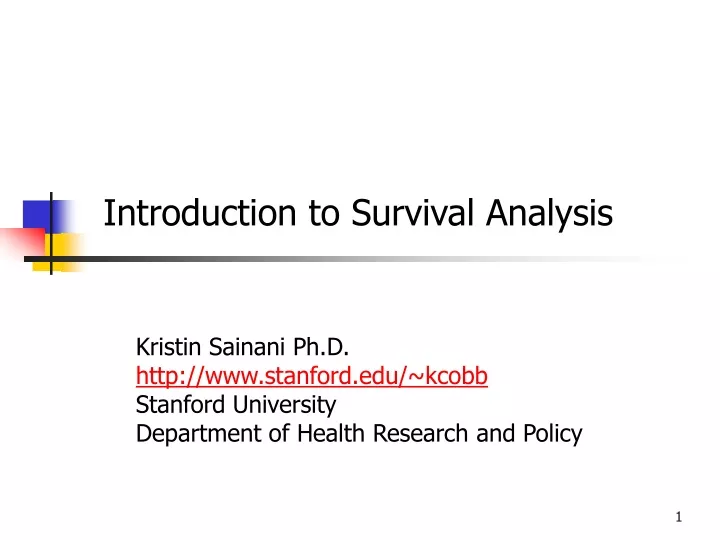 introduction to survival analysis