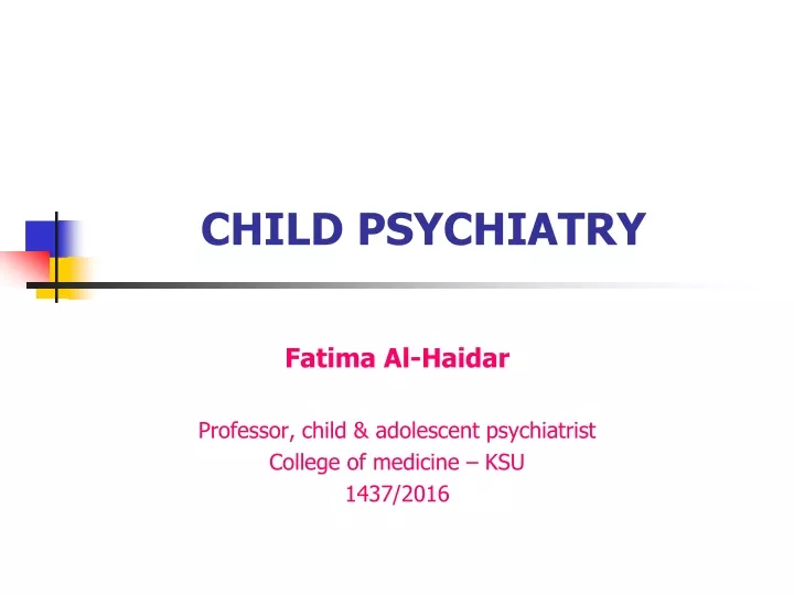 child psychiatry
