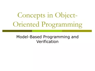 Concepts in Object-Oriented Programming