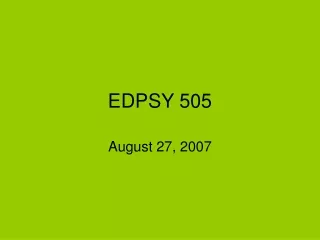 EDPSY 505