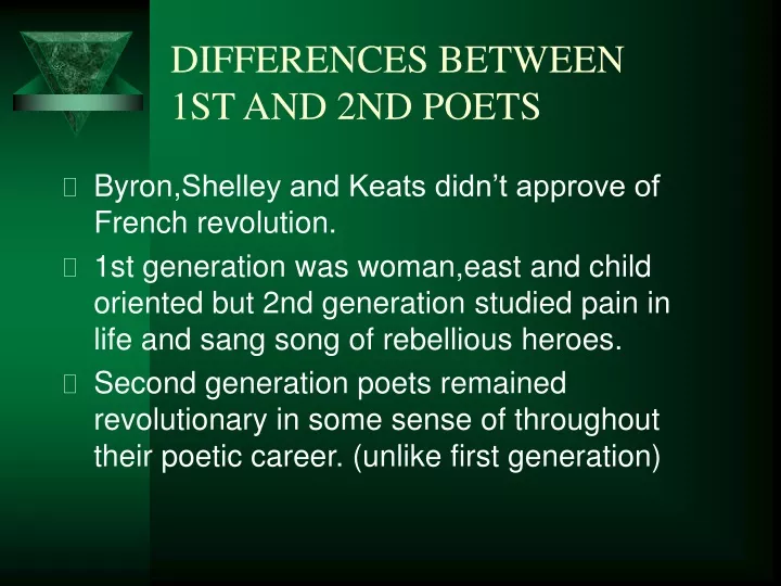 differences between 1st and 2nd poets