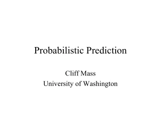 Probabilistic Prediction