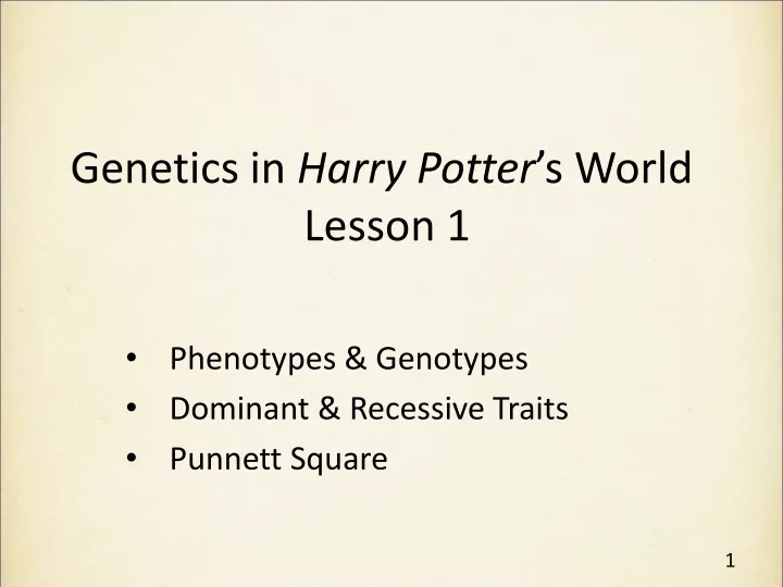 genetics in harry potter s world lesson 1