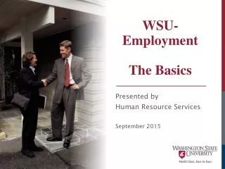 WSU- Employment The Basics