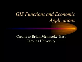 GIS Functions and Economic Applications